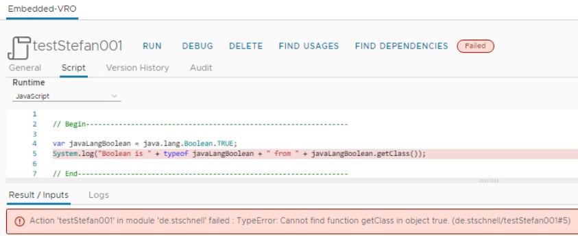 vmware aria automation action with type castings of java data types