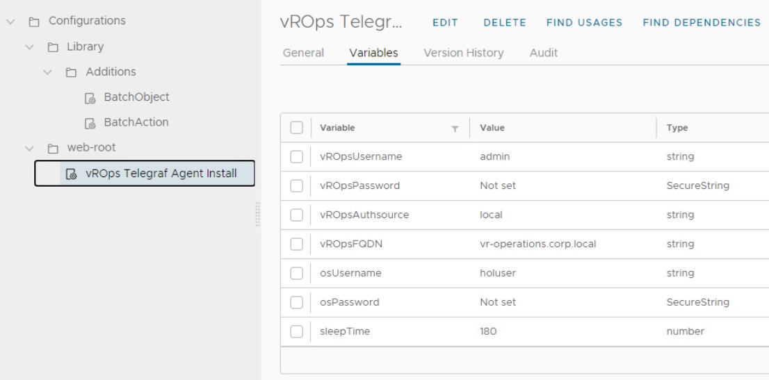 vcf automation orchestrator configuration as example to the result of the action