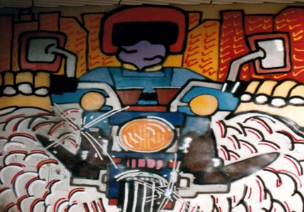 graffiti with a motorcycle