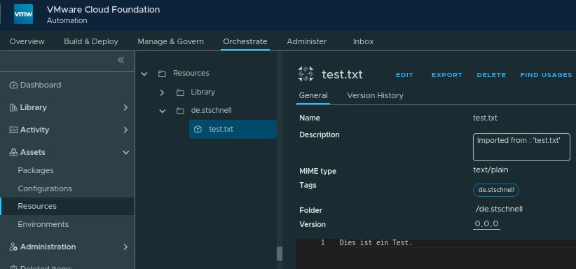 vcf automation orchestrator assets resources
