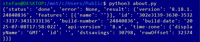 result of python program with simulated vcf automation about function