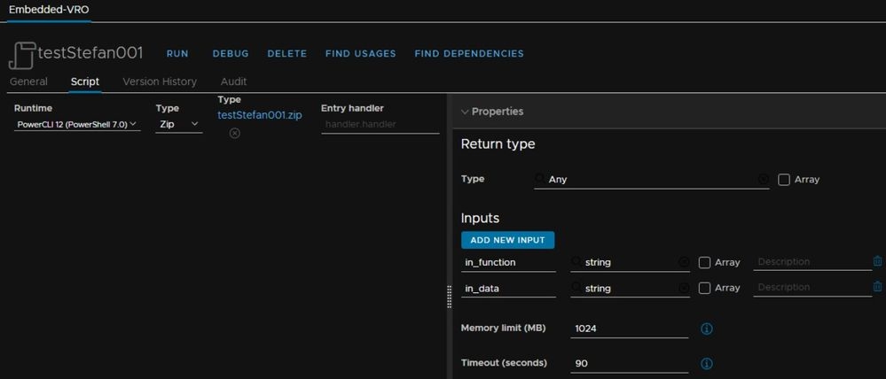 vcf automation action code